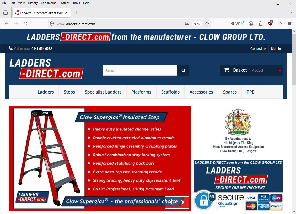 Ladders-Direct.com website